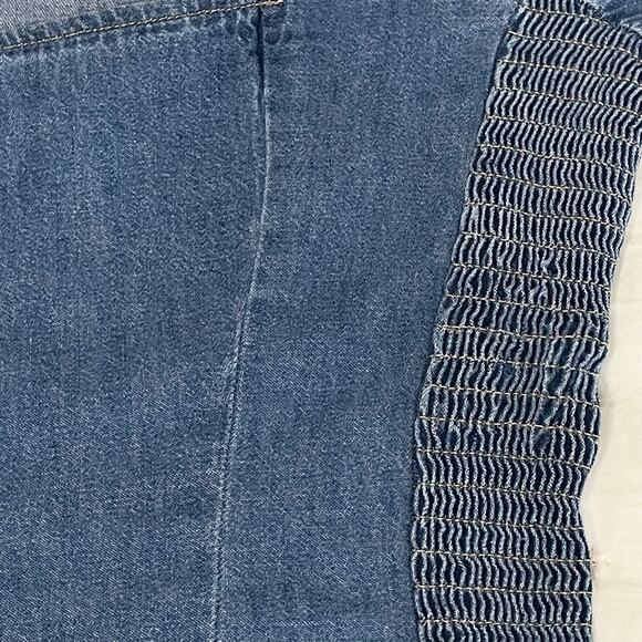 Levi’s Ophelia Corset Chambray Crop Shirt Women’s M | Blue Long Sleeve Denim - Picture 4 of 11